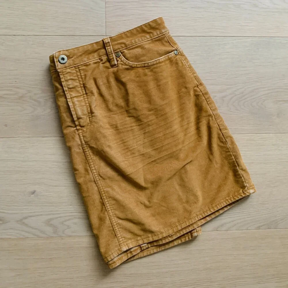 SOLD Carve Designs Maui Corduroy Mini Skirt Honey Goldenrod Womens 10 Cotton_9